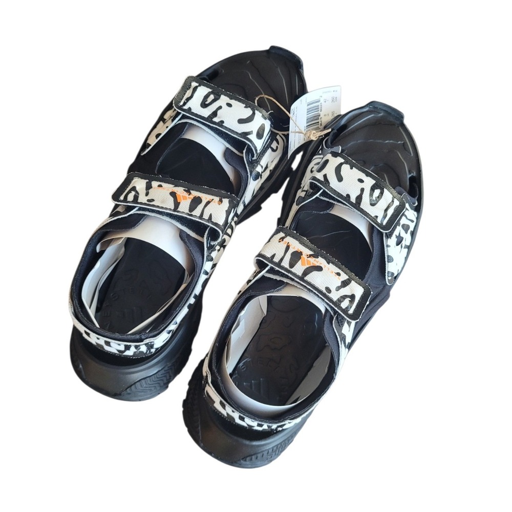 ADIDAS x Stella McCartney 9 Black White Animal Print Hika Sandal Women - Picture 6 of 13
